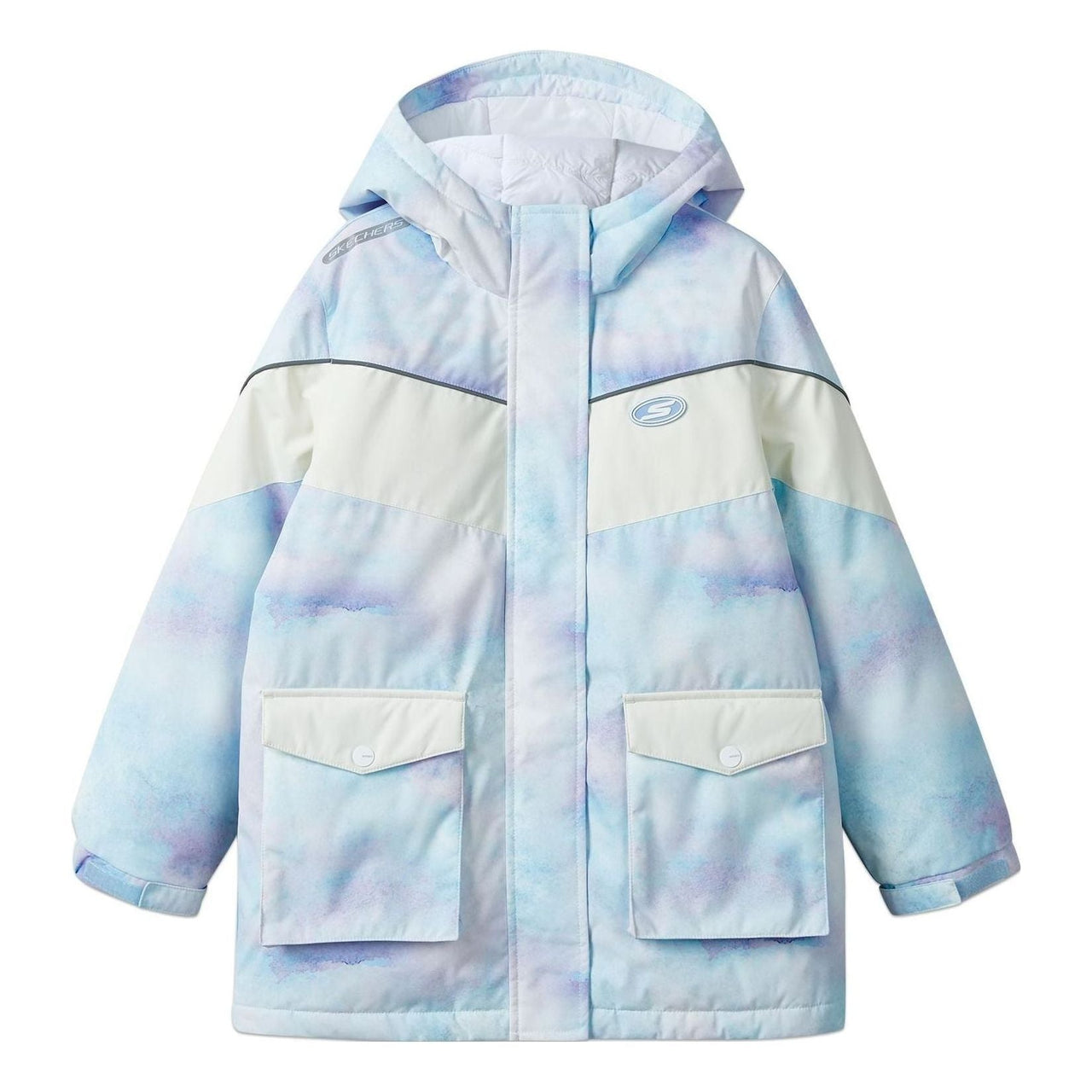 (GS) Skechers SKX Hooded Down Jacket 'Blue White' P423G044-03RS