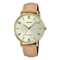 CASIO Dress Series Classic Minimalistic Exquisite Fashion Champagne Watch 34mm Waterproof Strap Gold Analog LTP-VT01GL-9B2