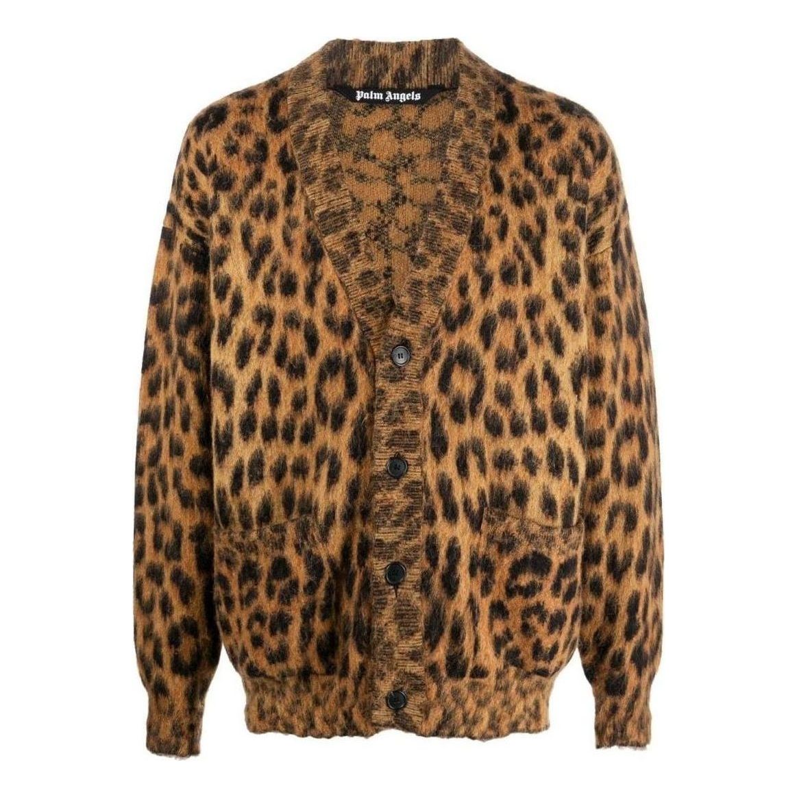 Palm Angels FW22 Leopard Cardigan 'Brown Black' PMHB014F22KNI0016010