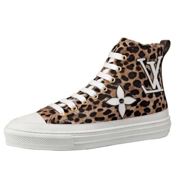 (WMNS) LOUIS VUITTON LV Stellar High-Top Sneakers Leopard 'Brown Yellow' 1A5NPK