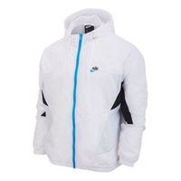Men's Nike Colorblock Logo Printing Hooded Zipper Jacket White DB5172-100