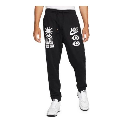 NIKE Sportswear French Terry Pants 'Black White' DQ4173-010