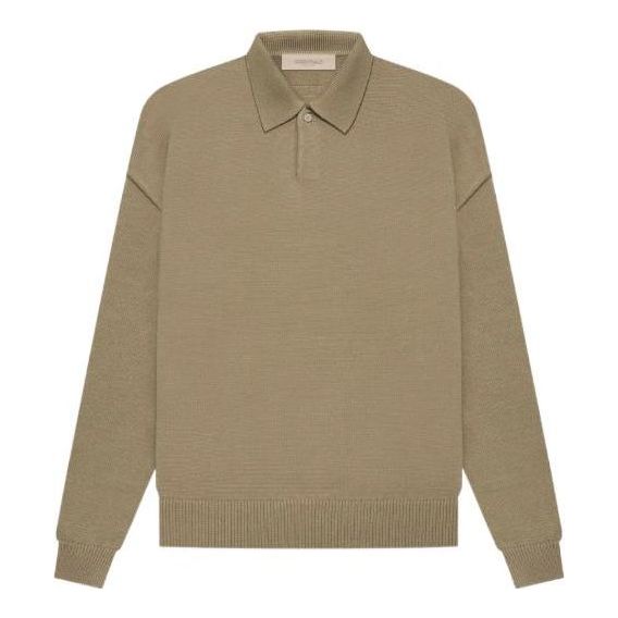 Fear of God Essentials SS22 Knit Long Sleeve Polo Shirt 'Oak' FOG-SS22-231
