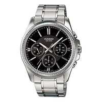 CASIO Waterproof Stainless Steel Strap Quartz Mens Black Analog MTP-1375D-1AVDF