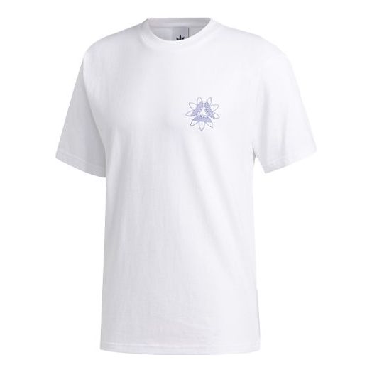 adidas originals Tri-Foil Tee Printing Round Neck Pullover Sports Short Sleeve White GD3120