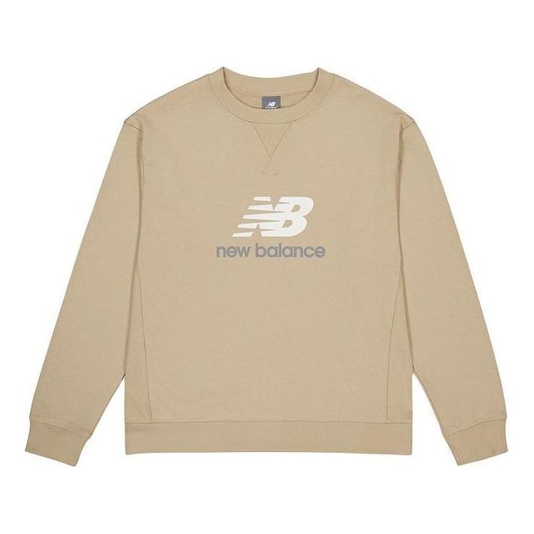 New Balance NB Essentials Stacked Logo Crewneck Sweatshirt 'Tan' AMT41356-SOT