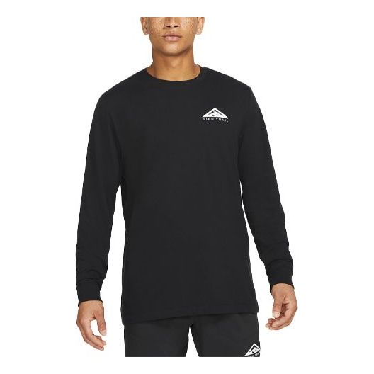 Nike MENS Dri-FIT Logo Print Crew-neck Long Sleeve Black CZ9822-010