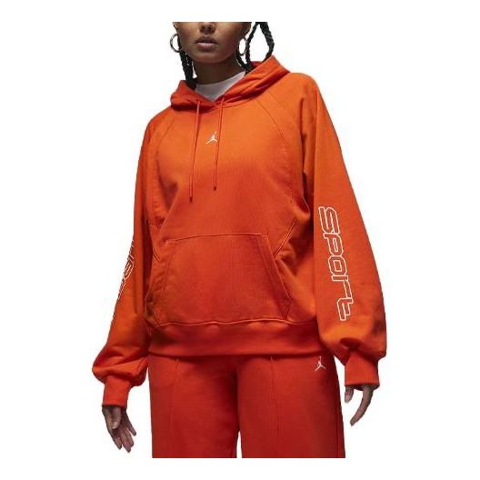 (WMNS) Air Jordan Sport Graphic Fleece Hoodie 'Orange' FD7373-633