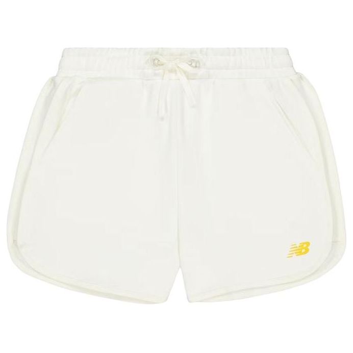 (WMNS) New Balance High-Rise Shorts With Placement Brand Logo Asia Sizing 'White' AWS41336-CIC