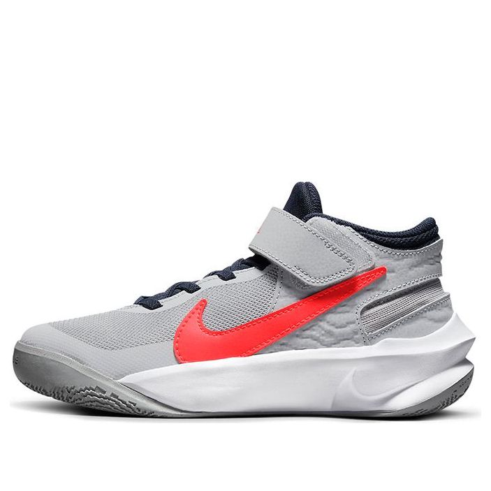 (GS) Nike Team Hustle D 10 FlyEase 'Gray Red' DD7303-006