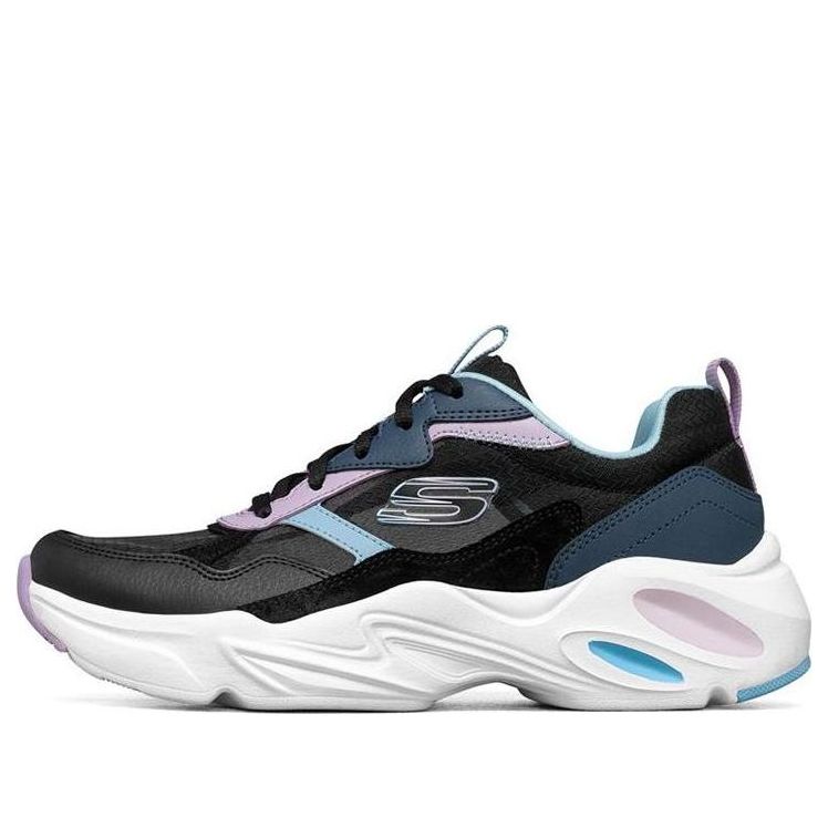 (WMNS) حذاء جري Skechers Stamina Airy منخفض الارتفاع باللون الأسود/الأزرق 896003-BKMT