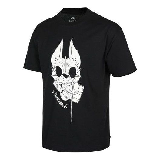 Nike SB Printing Pattern Skateboard Short Sleeve Black DN7329-010