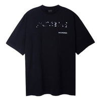 Balenciaga Hand Drawn Balenciaga T-Shirt Large Fit 'Black' 641675TOVO51070