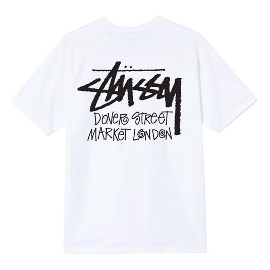 Stussy DSM London Tee Alphabet Printing Short Sleeve Unisex White 3903613