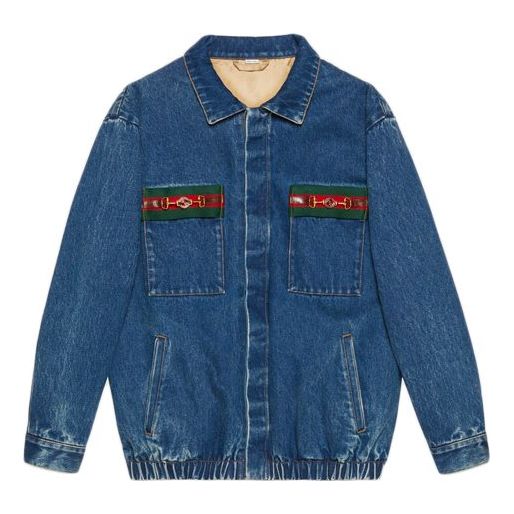 Gucci Ribbon Wash Denim Jacket For Men Navy 611771-XDBB9-4447