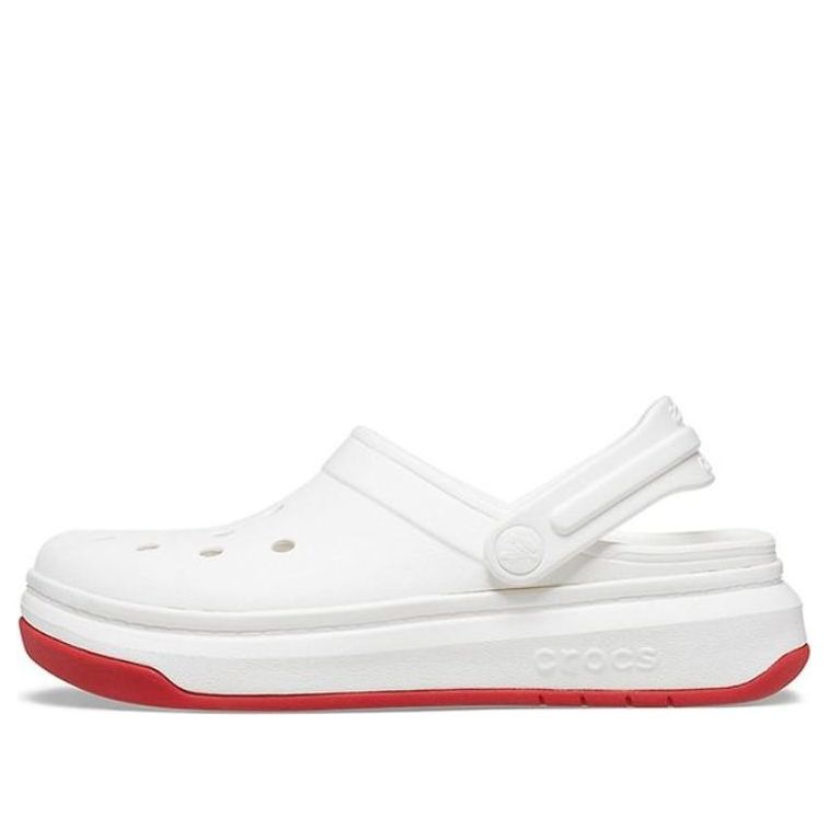 Crocsband Full Force Thick Sole Sandals White Red Unisex 206122-100