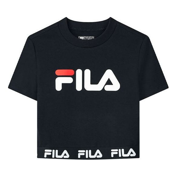 (WMNS) FILA Logo Printing Round-neck Tee Blue F11W138105F-NV