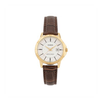 CASIO Quartz Waterproof Brown Analog LTP-V004GL-7AUDF