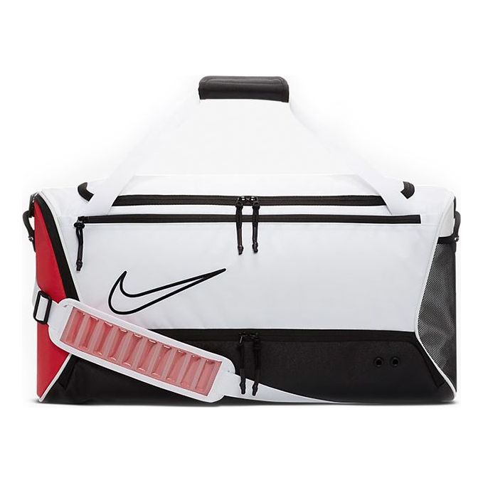 حقيبة دافل Nike Elite Basketball باللونين الأبيض والأسود والأحمر الجامعي BA6163-100