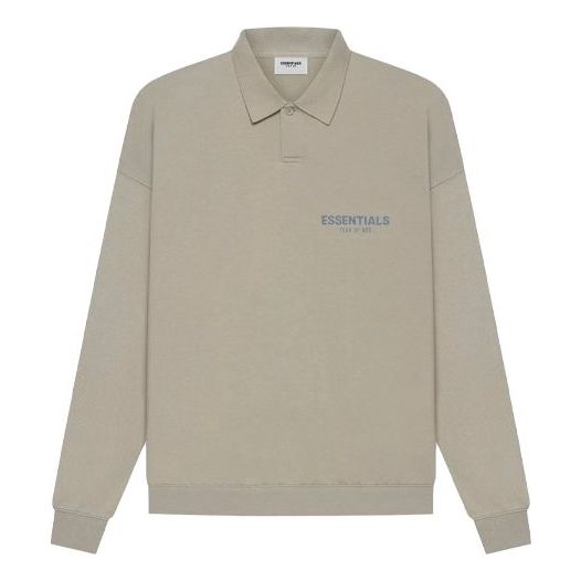 Fear of God Essentials SS21 Long Sleeve French Terry Polo Shirt 'Moss' FOG-SS21-641