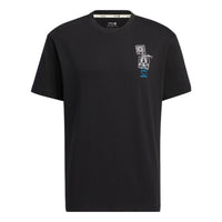 adidas neo x Keith Haring Crossover Cartoon Earth Pattern Printing Short Sleeve Black HD7269