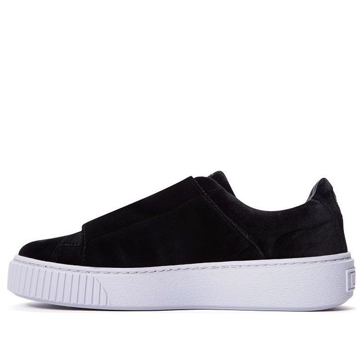 (WMNS) PUMA Basket Platform Strap 'Black And White' 364068-01