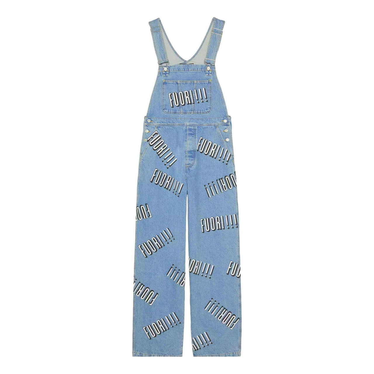 Gucci Cotton Denim Overall With Fuori Print 'Blue' 742592-XDCFU-4452