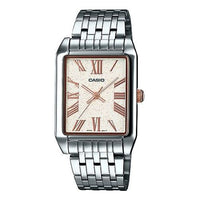 Men's CASIO Waterproof Quartz Dial 30mm Stainless Steel Strap Watch Mens Silver Analog MTP-TW101D-7AVDF