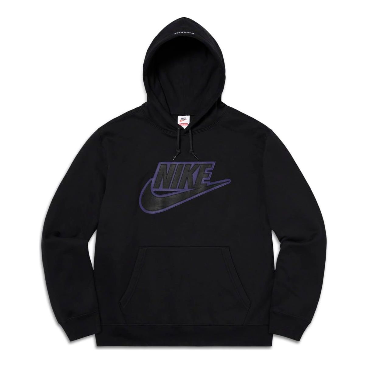 Nike x Supreme Leather Appliqu Hoodie 'Black' CK6225-010