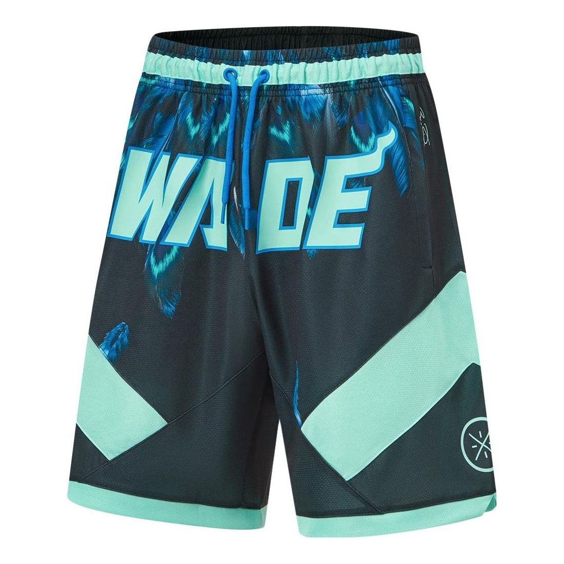 Li-Ning Wade Loose Fit Basketball Shorts 'Blue Mint Green' AAPT535-11