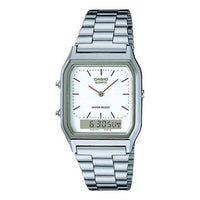 CASIO Waterproof Mens White Analog/Digital Combo AQ-230A-7D