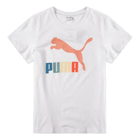(WMNS) PUMA Classics Logo Interest Tee Logo Casual Round Neck Short Sleeve White 536349-02