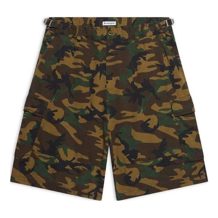 Balenciaga Camouflage Cargo Kick Shorts 'Green' 681257TKL142840