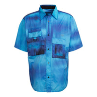 adidas Gradient Pocket Sports Short Sleeve Shirt Blue HD4809