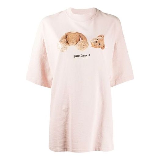 PALM ANGELS Logo Round-neck Short Sleeve Pink PWAA017S20JER0013060