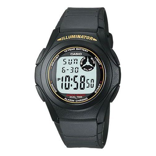CASIO Sports Quartz Waterproof Mens Black Digital F-200W-9A