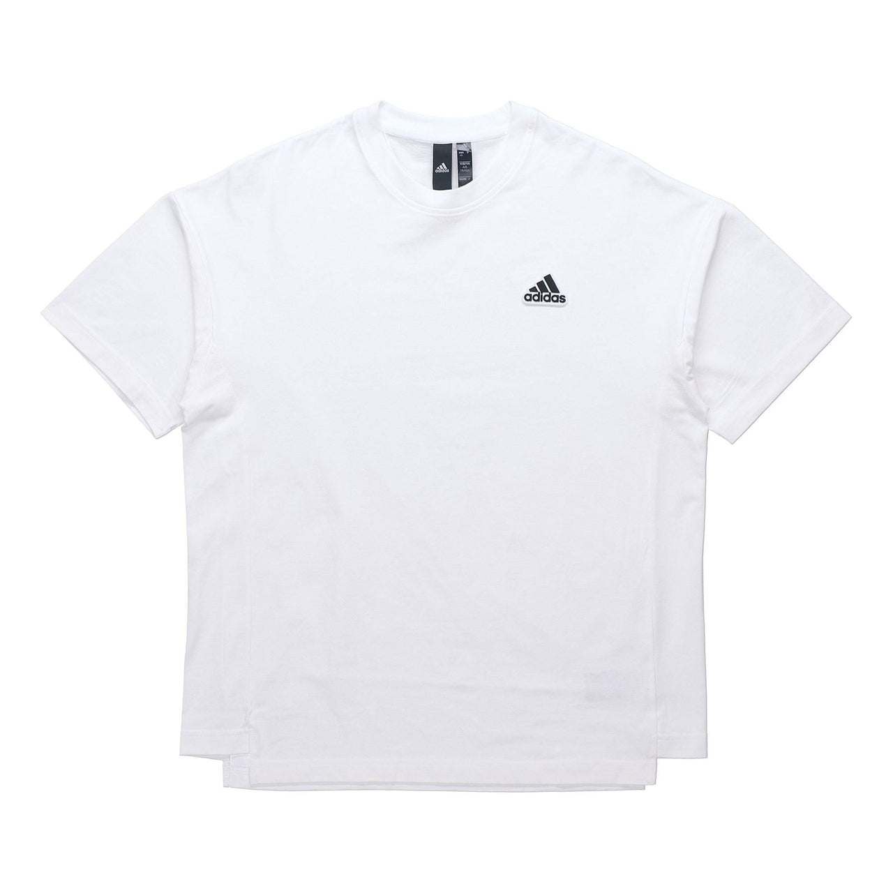 adidas Solid Color Round Neck Sports Short Sleeve White HA3646