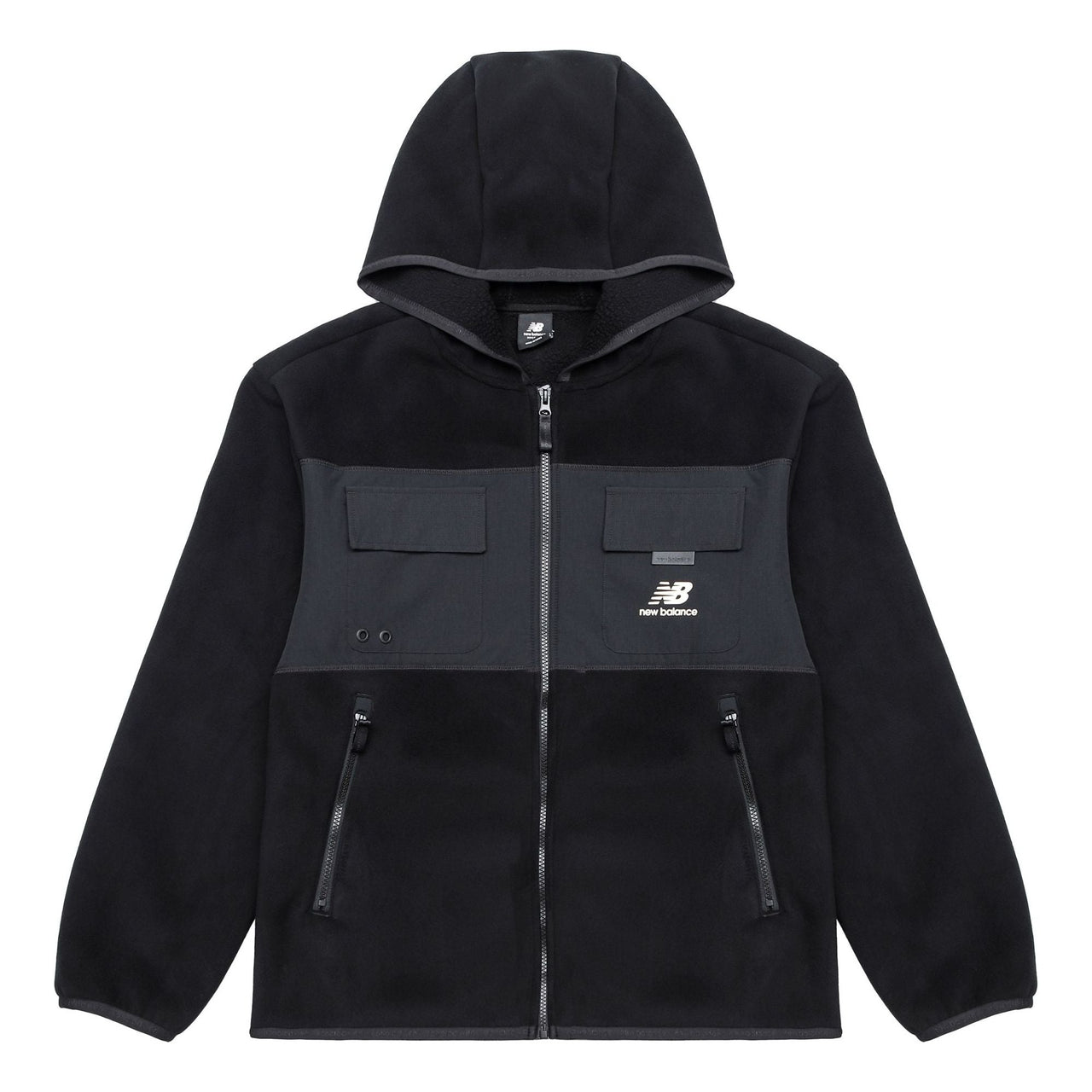 New Balance Alphabet Splicing Contrasting Colors Hooded Jacket Asia Sizing 'Black' AMJ13382-BK