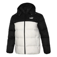 PUMA Detachable Hoodie Down Jacket 'White Black' 534937-73