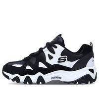 (WMNS) Skechers D'Lites Low-Top Daddy Shoes Black/White 88888112-BLK