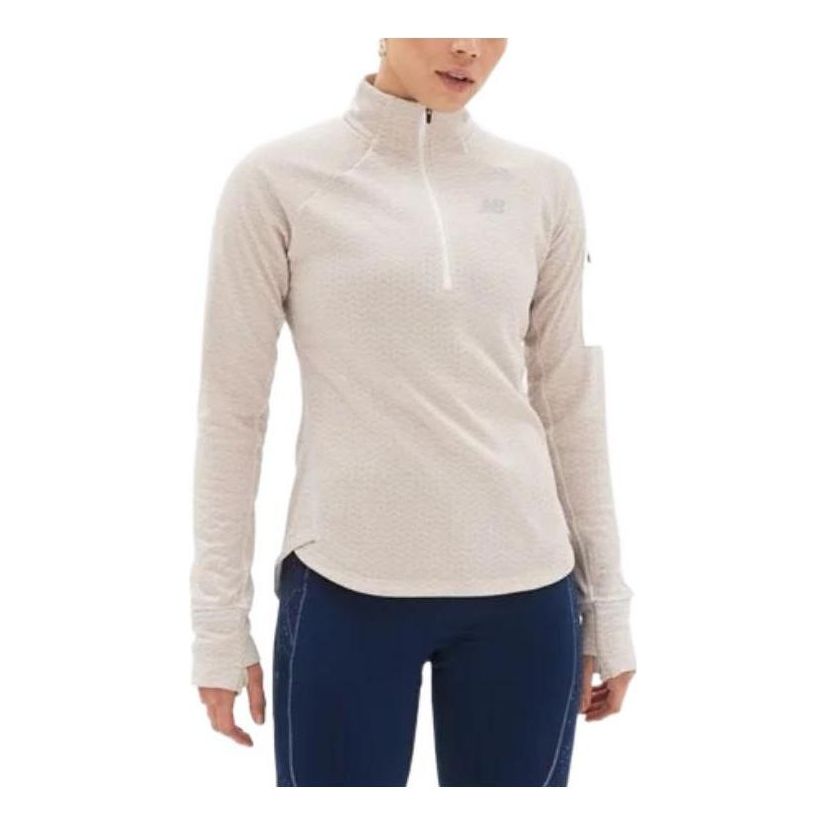 (WMNS) New Balance Heat Grid Half Zip 'Sea Salt Heather' WT23252-SAH