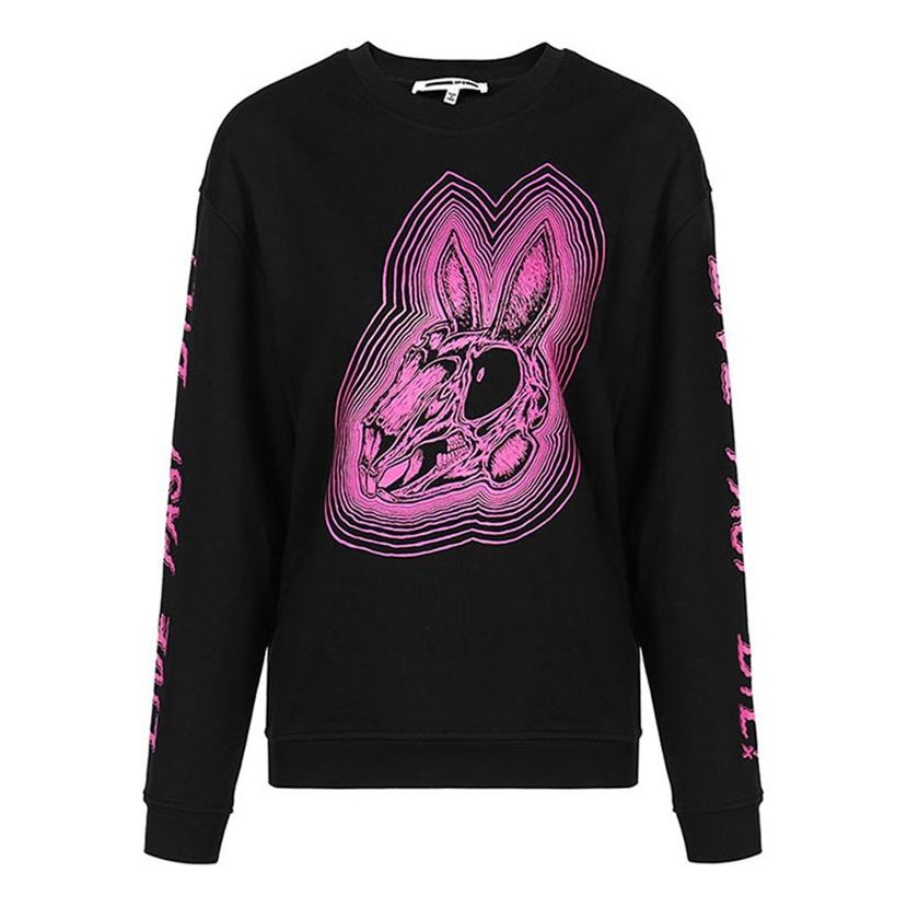 (WMNS) Alexander McQueen Cotton Skeleton Long Sleeves Sweatshirt 'Black' 337341-RIJ42-1034