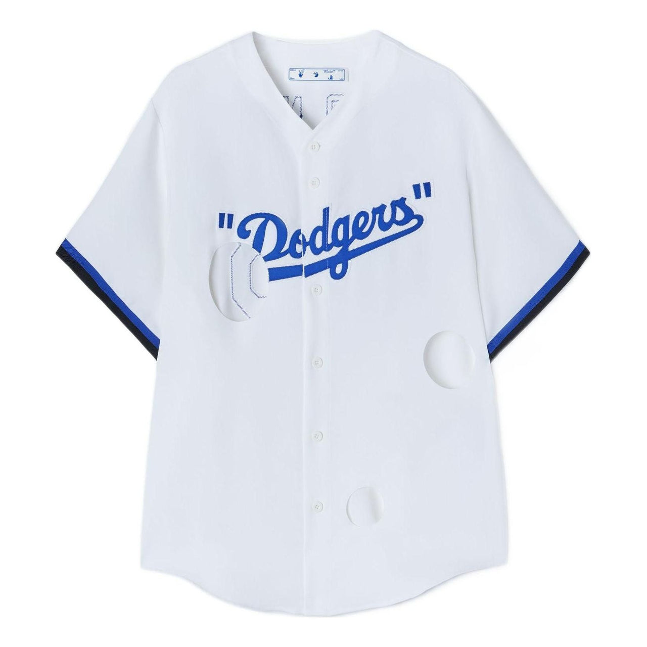 Off-White x New Era x MLB Tripartite Crossover T-Shirt 'White Blue' OMGA207G21FAB0056145