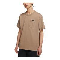 Nike Sportswear Essential Pocket Embroidered logo Short Sleeve Brown DB3250-208