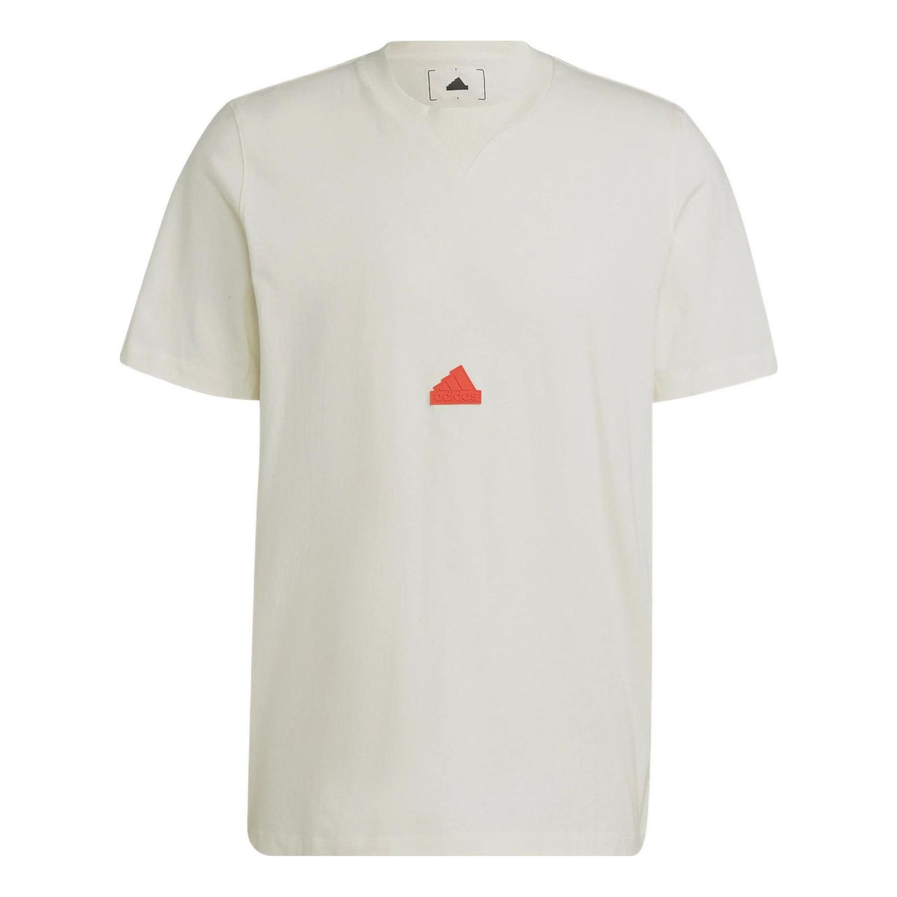 Men's adidas Solid Color Micro Mark Logo Round Neck Pullover Short Sleeve White T-Shirt HG2059