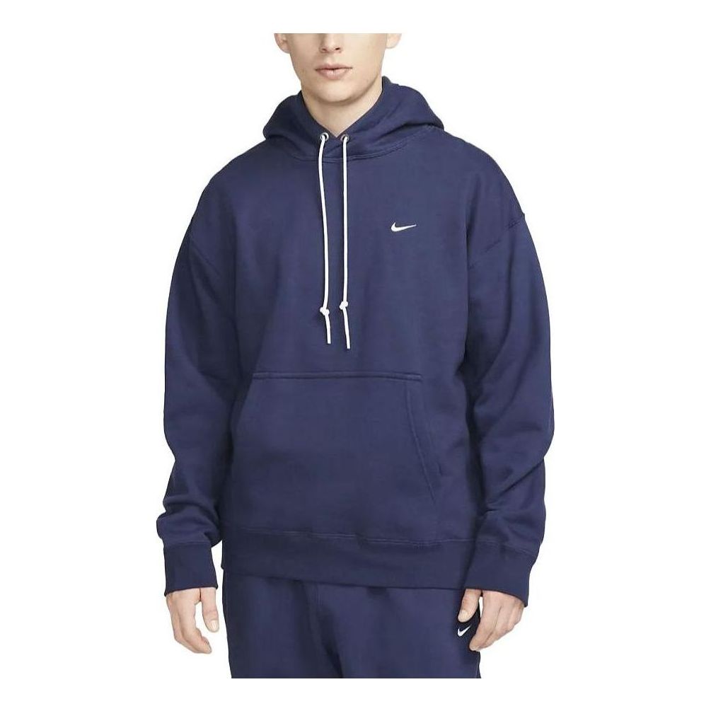 Nike Solo Swoosh Fleece Hoodie 'Midnight Navy' DX1355-410