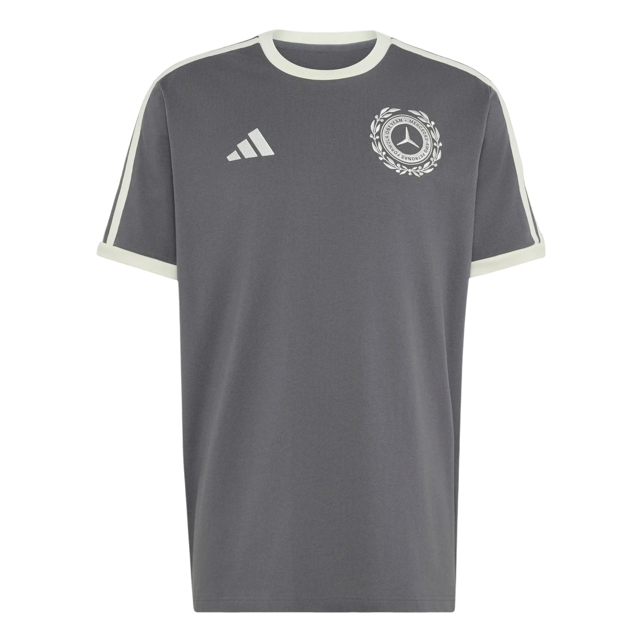 adidas x Mercedes AMG Petronas Formula 1 Team Silver Arrows Icon T-Shirt Asia Sizing 'Granite' IB7013