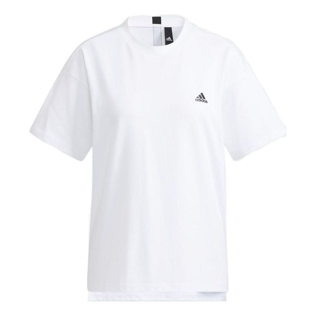 (WMNS) adidas Wording Loose Fit Sportswear T-Shirt Asia Sizing 'White' HC2541