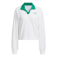 (WMNS) adidas Verbiage Polo Shirt Asia Sizing 'White Green' JE3617
