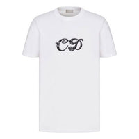 Men's DIORx KENNY FW21 Crossover Loose Round Neck Short Sleeve White 193J697A0677-C089